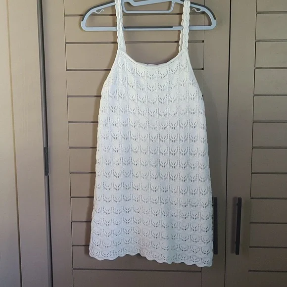 American Eagle Tie Back Crochet Sweater Dress size small